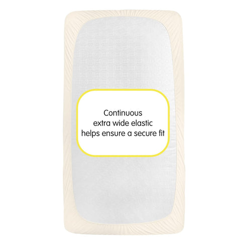 52" 28"/132 71 cm (2-Pack) BreathableBaby All-in-One Fitted Sheet & Waterproof Cover, for x x Crib Mattress, Ecru