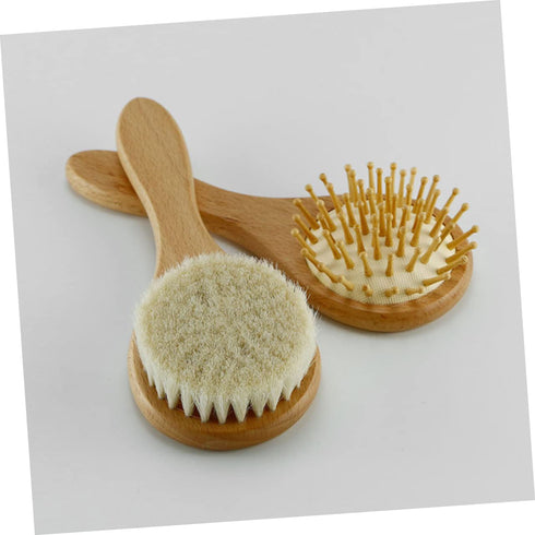 Set Set Wool Brush Baby Hair Brush Comb Grooming Newborn Scalp Massager Present for Toddlers
