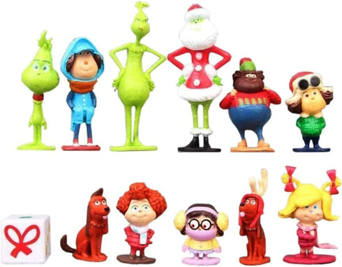 Whoville Miser Bath Playset Figure Set with Cindy Lou Who, Max, and Friends