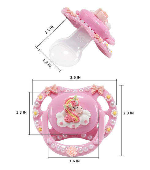 Dummy CutiePlusU Adult Sized Pacifier for Adult DIY Handmade Big Shield-Unicorn Pink