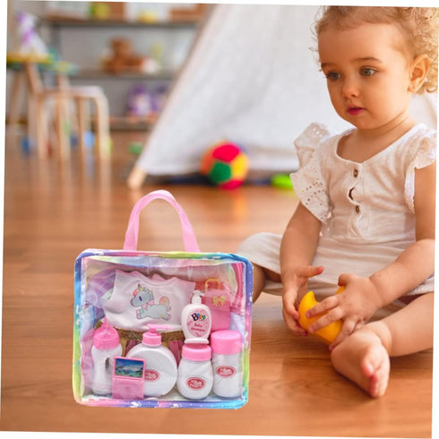 Toyvian Clear Organizer Tote Bag for Kids - Doll Clothes Storage