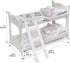 Badger Basket Toy Doll Bunk Bed with White Bedding & Ladder for 20 Inch Dolls - White Rose