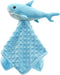 Baby Shark Blanket Security Soft Lovey Plush Snuggle Gift for Newborn Nursery Kids, Blue Minky Dot, 15 Inch