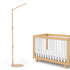 Coziloom Floor-Standing Crib Mobile Arm,44.5-61 Inches Adjustable Height Natural Beech Wood, Baby Mobile