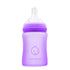 3-in-1 Glass Sippy Cups for Toddlers - Silicone Coated Baby Bottles, Non-Toxic Transition Cup with Removable Handles
