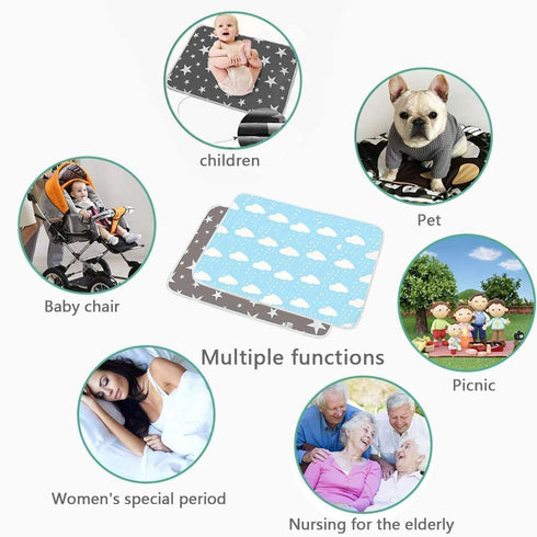 Waterproof Baby Diaper Changing Pad, Multi Function Diaper Change Mat for Girls Boys, 100% Leak Proof Sanitary Mats