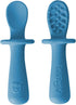 TalkTools ITSY Tiny Silicone Spoons Twin Pack - Soft Self-Feeding Training Spoons for Kids & Toddlers (Ocean)