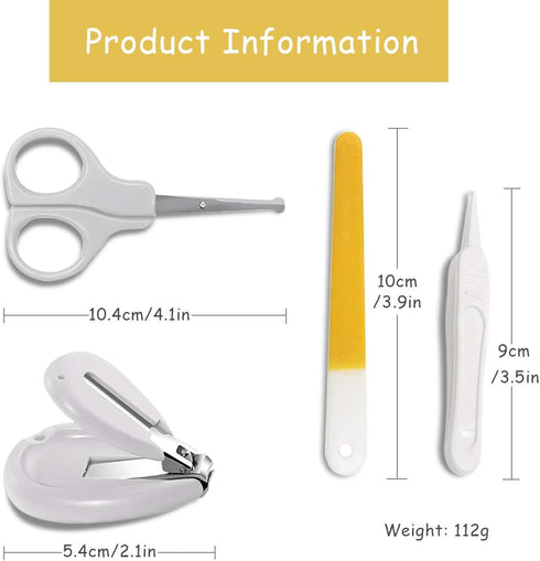 SONARIN Kit,4-in-1 Transparent Lid Baby Nail Baby Grooming Kit,with Baby Nail Clippers,Scissor,Nail File&Tweezer,Baby