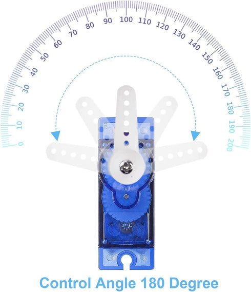 Sg90 9g (5) Micro Servo Motor, Miuzei Mini Small Servos Motor Kit Metal Gear for Arduino RC Car Airplane Robot