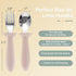 Eascrozn 2 Pack 2 Pack Set, Set Silicone Divided Baby Plates with Suction, Toddler Forks and Spoons BPA Free, Baby