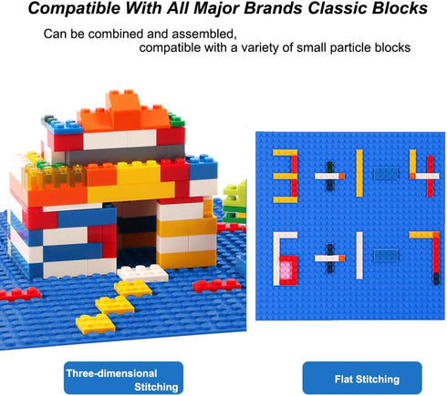 LVHERO Classic Baseplates for Building Bricks, 10" x 10", Pack of 16 (Blue)