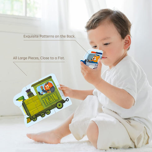 Toi 6 Packs Large Piece Toddler Jigsaw Puzzles for Kids Aged 2.5+, Animal Shaped Floor Puzzles for Preschool