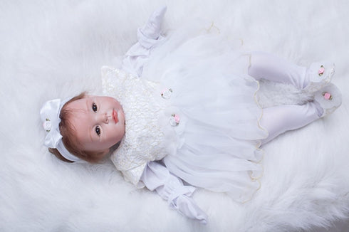Reborn Baby Dolls Clothes, 20 Inch Outfit Accessories, 5pcs Princess Dress Set for 17-23 Inch Newborn Dolls