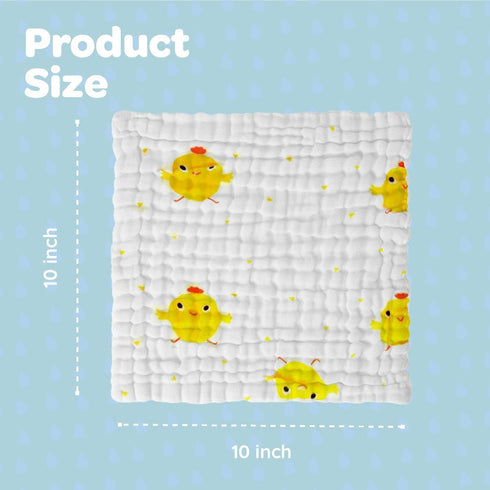 EMSAAG Pack 7 100% Gift Boxed Animal Pattern Baby Washcloths of - Absorbent Bath and Face Towels, Soft Sweat Cloths
