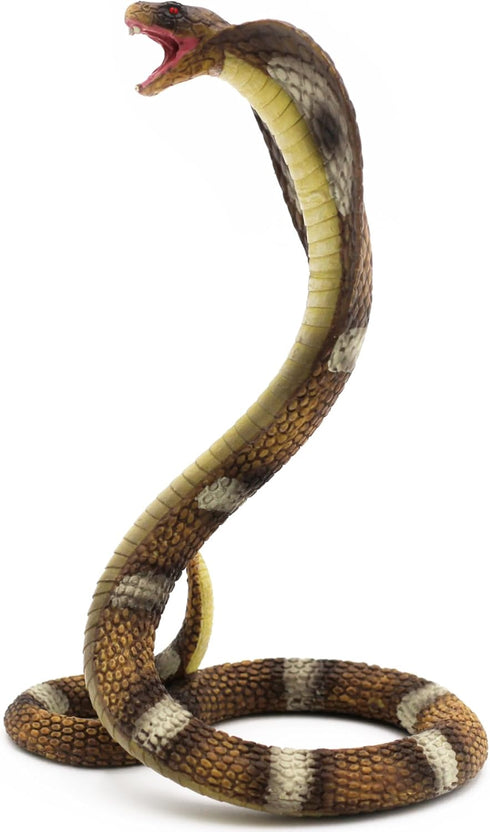 Gemini&Genius King Cobra Figurine Toy, Safari Animal Toys, Fake Snake Action Figures, Scary Snake Toy, 6.5 Inches
