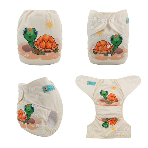 1 Pack 2 YD152-2T ALVABABY Baby Cloth Diaper One Size Adjustable Washable Reusable for Baby Girls and Boys with Inserts