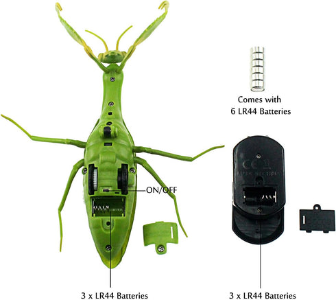 Tipmant RC Praying Mantis Toy, IR Remote Control Animal, Realistic Insect Car for Kids Birthday Gifts