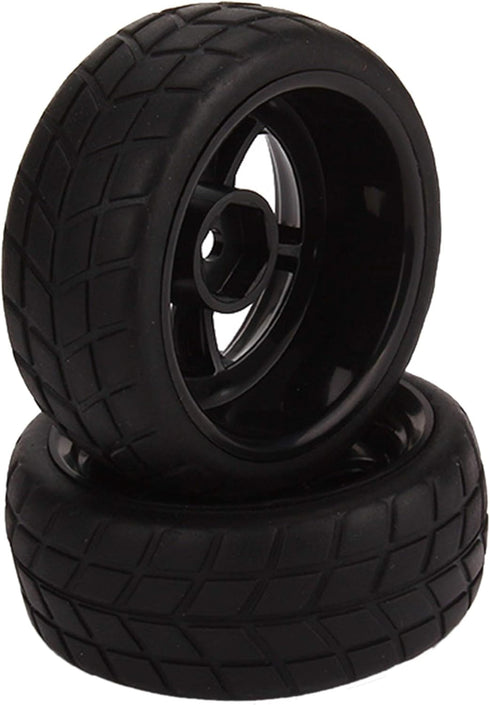BQLZR Black RC 1: 10 Tires and Wheels Set 2.56" (Dia1.77") Hub Wheel Rims 5 Spoke + Rubber Tires Pack of 4 by BQLZR