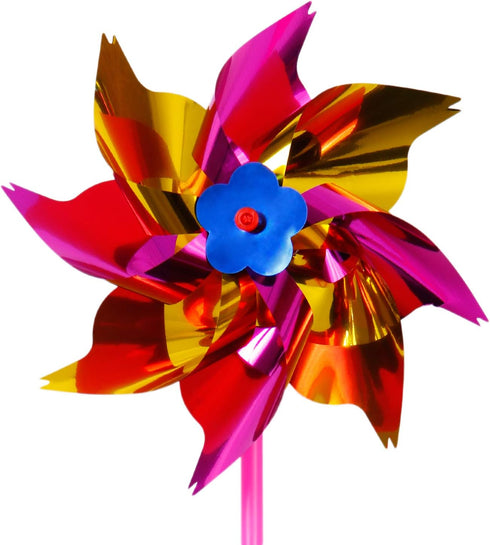 Elcoho 100 Pieces Plastic Rainbow Windmill Party Pinwheels, DIY Pinwheel for Kids Toy Garden Party Decor