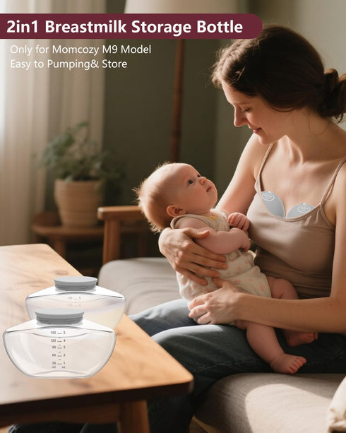 2pcs M9, M9 2packs Breastmilk Container Compatible with Upgraded Mobile Flow | Upgraded Breast Milk Storage Bottle