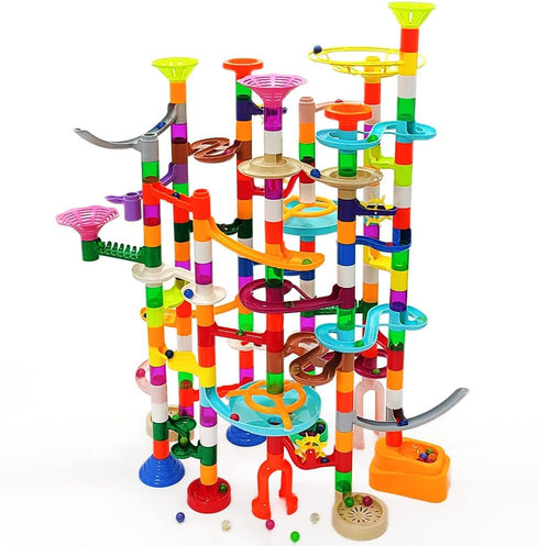 Marble Run Marble Maze Race Track with Glowing Marbles for Kids Ages 3-10, Fun Building Toys