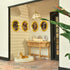 iLAND Miniature Dollhouse Accessories, 4 Picture Frames Set with Printed Paintings in Golden Color