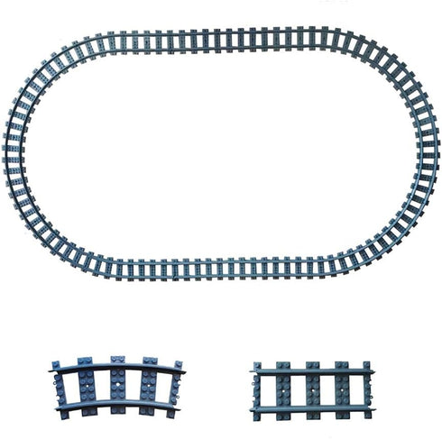 City Train Tracks Non-Powered, 24pcs Compatible Major Brands Building Block Toy Gifts