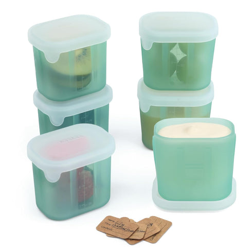 haakaa Mini Meal Silicone Storage Containers,3 oz Silicone Baby Food Containers with