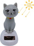 1Pc Gray Cute Solar Powered Dancing Cat Doll, Swinging Toy for Dashboard Office Home Desk Decor