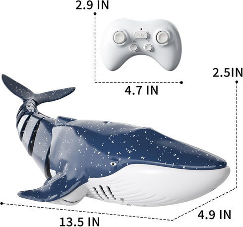 2.4Ghz 1:18 4 5 6 7 8 9 Remote Control Whale Shark Toys for Boys Kids, Scale High Simulation Whale Shark for Pool