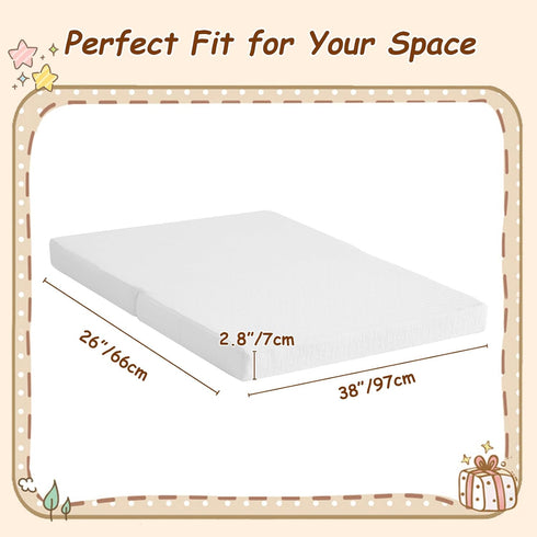 Pack 38"x26", Pack and Play Mattress Waterproof Portable Crib N Play Mattresses with Washable Cover and Travel Bag