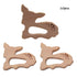 10pcs Natural Wooden Sika Deer Teething Pendant, Pure Beech Wood Animal Teether Shape, Handmade Accessory