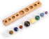 ZENFUN Nine Planets in Solar System with Wooden Stand, Natural Gemstones Sphere Solar System Model Kit, Planet Marbles