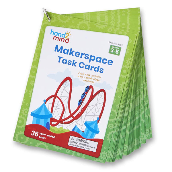 hand2mind Makerspace Task Cards, STEM Learning Cards for Kids Grade 3-5, 36 Activities