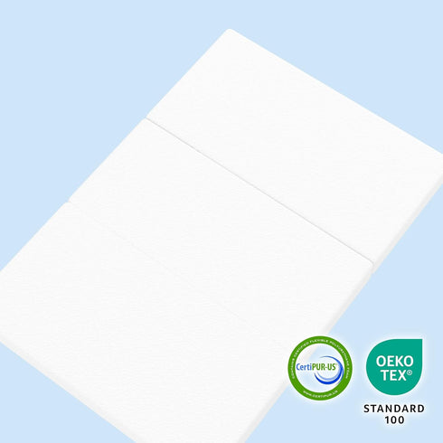 3 inch 38" Lx26 Trifold W Mini Mattress, Storage Bag Included, Water-Resistant and Removable Cover, Machine Washable