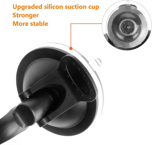 GES Rear View Mirror - 360 Degree Adjustable with Strengthen Suction Cup for Car (5.9 x 2.2 Inch, Black)