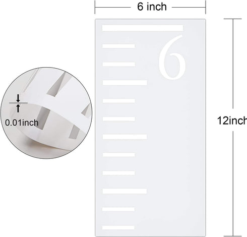 7 Feet Growth Chart Stencil, Kids Height Growth Chart Reusable Ruler Template for Rustic Wall Decor