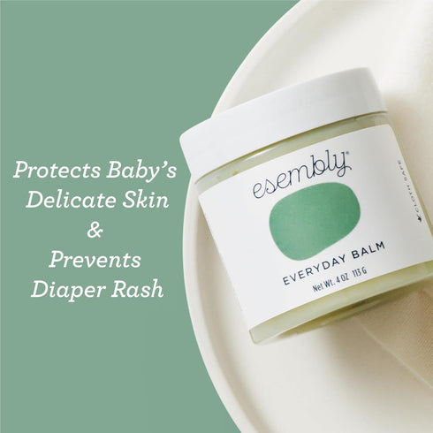 Esembly Everyday Balm, Organic Diaper Balm for Delicate Baby Skin, 4oz, Diaper Rash Prevention, Multiple Uses