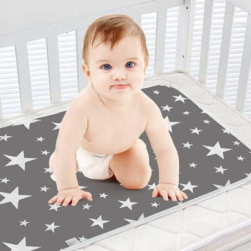 2 Pack Baby Diaper Changing Pad, Maveek 19.6'' x 27.5'' Waterproof Portable Travel Mat (2 Grey)