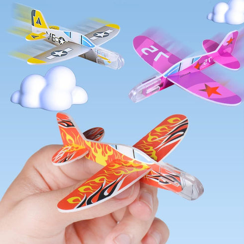50 Pcs Foam Gliders Planes Toys - Paper Airplane Party Favors, Outdoor Flying Toys, Bulk for Classroom Prizes