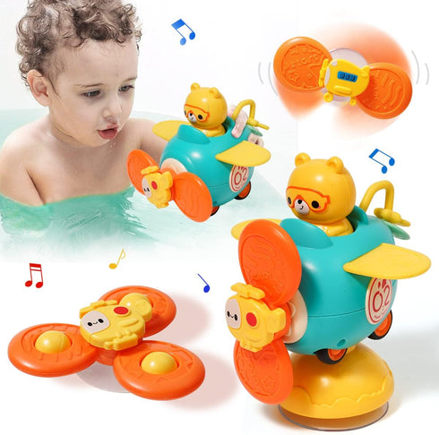 3 in 1 High Chair Toys with Suction Cups, Spinner Baby Toys for 6-12 Months, Teething Tray Rattle
