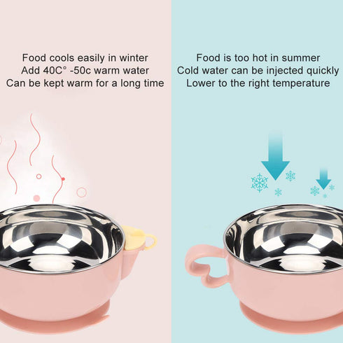 Stainless Steel Insulated Feeding Bowl for Baby Feeding, Heat Preservation
