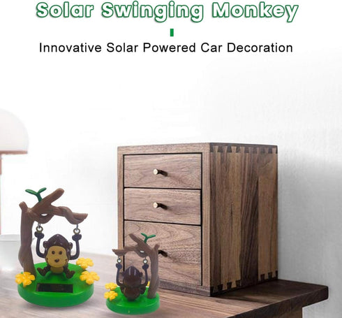 Cute Solar Monkey Swinging Animated Bobble Dancer Toy - Kawaii Solar Powered Dancing Monkey for Car Decor