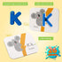 Set 3 4 5 Coogam Numbers and Alphabets Flash Cards - ABC Wooden Letters and Numbers Animal Pattern Board Matching