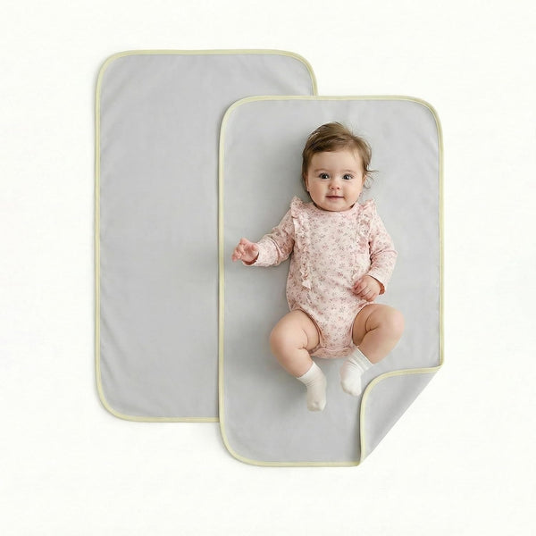 BASILKIT Cotton Baby Diaper Changing Mat - Waterproof & Portable Diaper Changing Pad