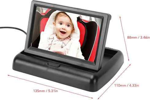 Mumusuki 4.3 Inch 140 Baby Car Camera, Display Wide Angle Lens Real Time Monitoring Car Seat Monitor for Cars Backseat