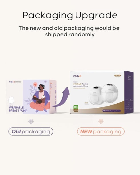 S32, 4 9 18/21/24MM (2 Packs, Nuliie Hands-Free Breast Pump Wearable Breastfeeding Pump Modes Levels with Flange