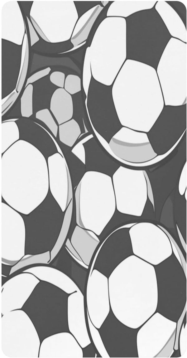 Bseiialft White Black Soccer Balls Crib Sheets for Boys Girls Soft and Breathable