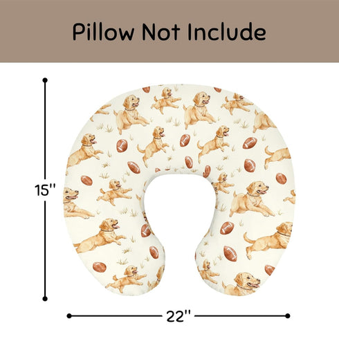Wicbfdfv Cute Dogs American Football Nursing Pillow Cover Stretchy Removable for Baby Girls Boys Puppy Dog Baseball