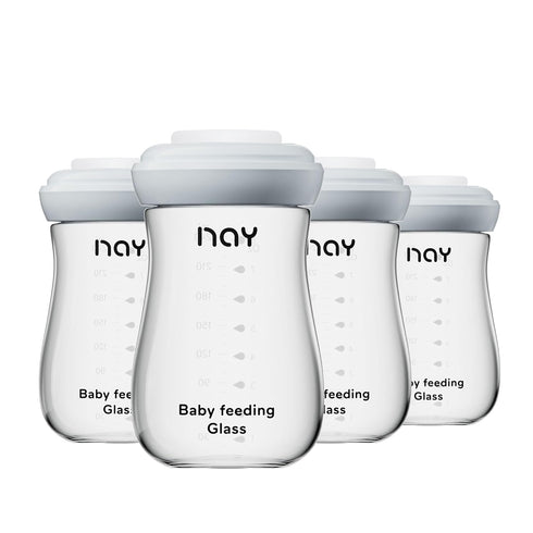 yanyoyo Glass Breastmilk Storage Bottles, 8oz Wide Neck Breast Milk Containers, BPA-Free,